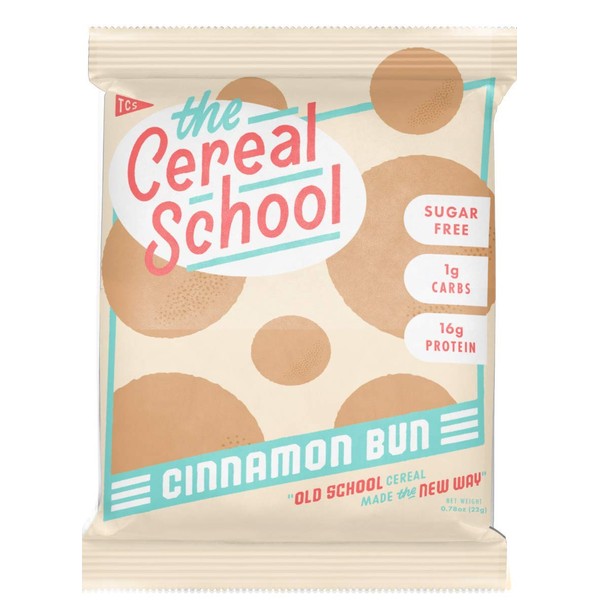 Schoolyard Snacks Low Carb Keto Cereal - Cinnamon Bun - 12 Pack x 26g Single Serve Bags - High Protein with Only 100 Calories Per Bag - All Natural Ingredients, Gluten, and Grain-Free, Non-GMO