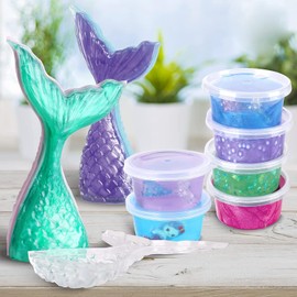 AGOGOFIRST Mermaid Slime Kit for Girls, DIY Shimmer & Glitter Slime Making Kit for Kids Ages 8-12 – Perfect Summer Gift