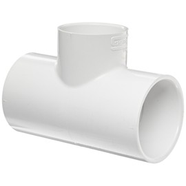 Spears 401 Series PVC Pipe Fitting, Tee, Schedule 40, White, 2" Socket