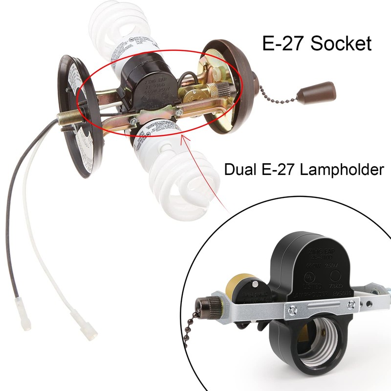 Ceiling Fan Zing Ear ZE-310D Light Socket Pull Chain Switch,660W