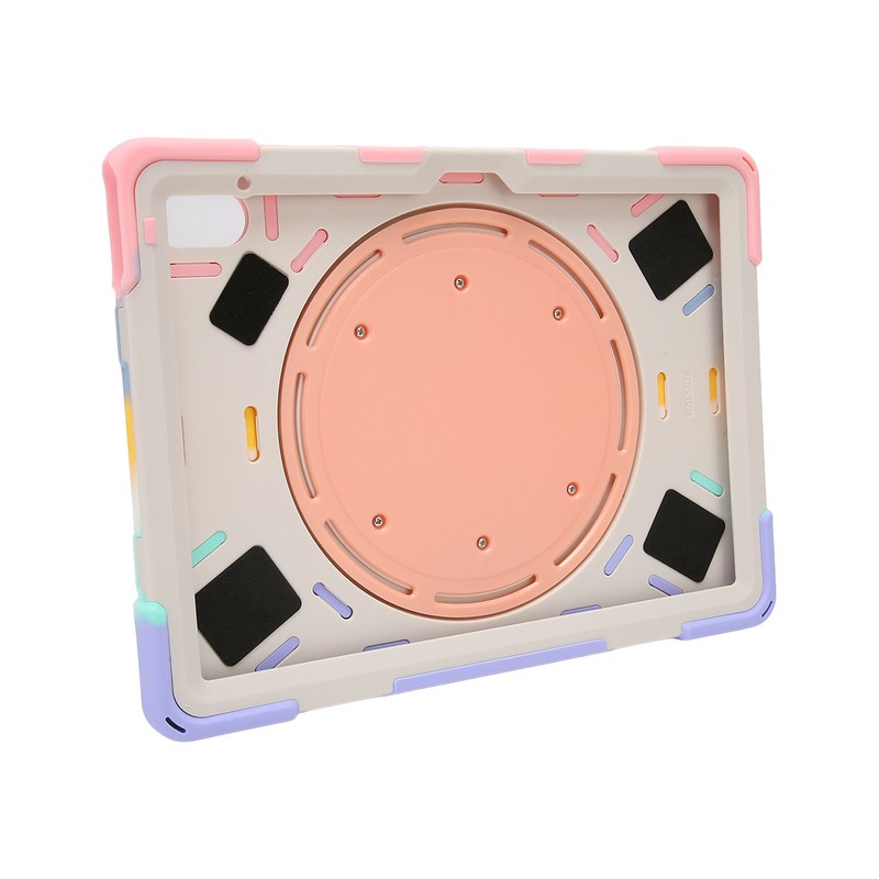 Tablet Case Silicone Hard PC Precise Cutouts Adjustable Strap 360