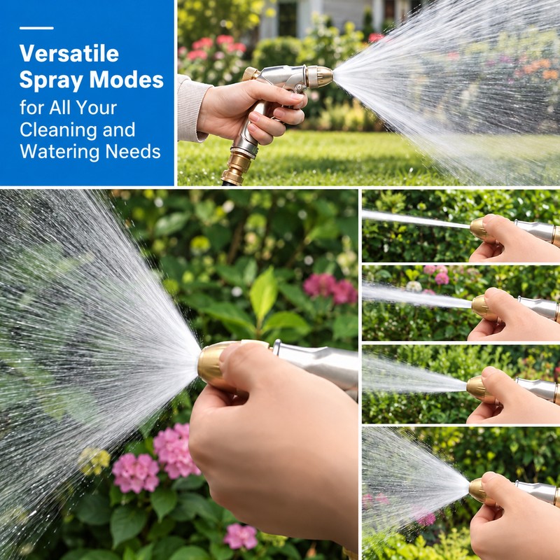 Heavy-Duty Metal Garden Hose Nozzle for Watering & Cleaning –