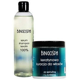 BingoSpa Kit: Shampoo with Keratin Serum – Keratin Hair Treatment with Spirulin L Cysteine, 550 ml