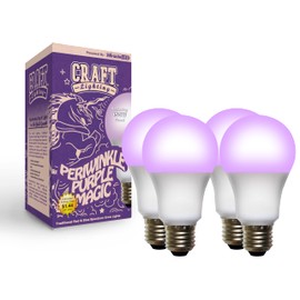 Miracle LED Craft Lighting Periwinkle Purple Magic Red & Blue Spectrum LED Grow Light Bulb Replacing 150W (4-Pack)