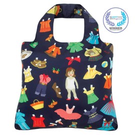 Envirosax Reusable Grocery Bags- Set of 3 Cute Retro-Designs, Foldable Quality Shopping Tote Bag, Eco-Friendly Polyester, Waterproof and Machine Washable. For Travel, Shopping Multi use