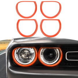 JOSHELA for Challenger Headlight Cover Trim Fit for Dodge Challenger 2015 up Orange Exterior Accessories 4pcs