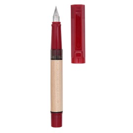 SIPLIV Jinhao 62 Wood Fountain Pen Extra Fine Nib Ink Pen with Ink Converter for School Office Smooth Writing Pens - Red