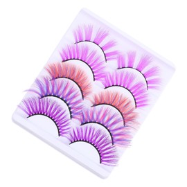 SAFIGLE 3D Colored False Eyelashes 10PCS Thick Volume Makeup Lashes Dramatic Synthetic Eyelash Extensions for Stage Performance