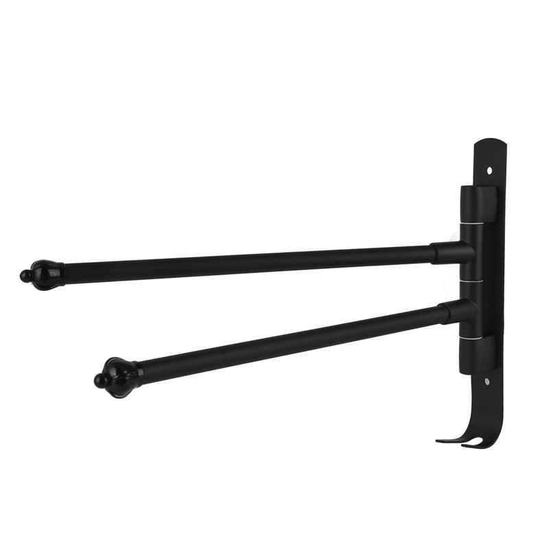 Stainless Steel Swivel Towel Hanger Holder Black Rotating Movable Towel