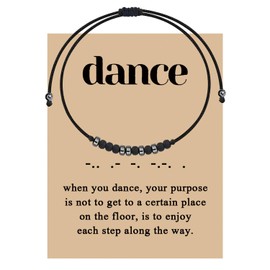 KUIYAI Dance Morse Code Bracelet For Men Women Dancer Gift Dance Lover Gift Dance Teacher Gift Morse Code Jewelry