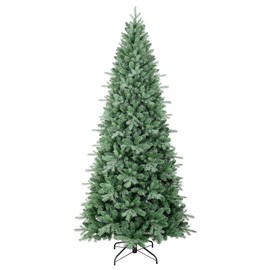 6 FT Artificial Skinny Christmas Tree,Unlit Blue Spruce Slim Pencil Xmas Tree with 1205 PE&PVC Mixed Branch Tips,Hinged Pine Tree with Metal Stand for Home Office Décor