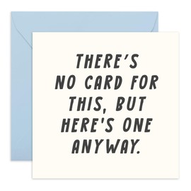 Hilarious Greeting Card - 'No Card For This' - Gifts for Him, Colleagues, Coworkers, BFF, Buddies, Brother - Just Kidding - Comes with Fun Stickers
