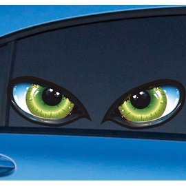 ALLICERE Green Cat Eye Stickers (2 pcs), Waterproof Wall Decals for Cars, Trucks, Motorcycle, Laptop, Bottle, Indoor Use