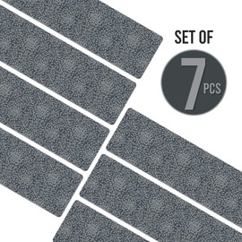 Shape28 Set of 7 Stair Treads Ultra-Thin with Non Slip Rubber Backing 9”x26”, Gray 7 Pieces