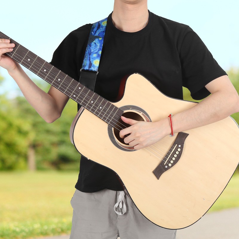 Nylon Guitar Strap Breathable Musical Instrument Accessories for Folk/Electric Guitar
