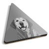 1 x Triangle Coaster - BW - Yellow Labrador Cartoon