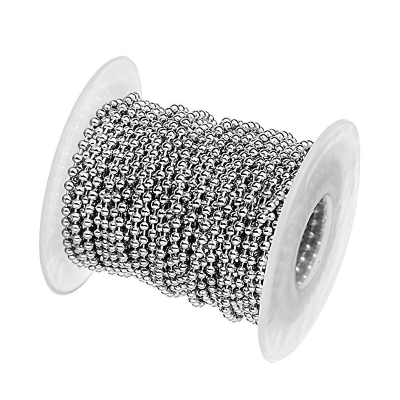 Tiparts 30 Feet Stainless Steel Ball Chains Necklace with 20pcs
