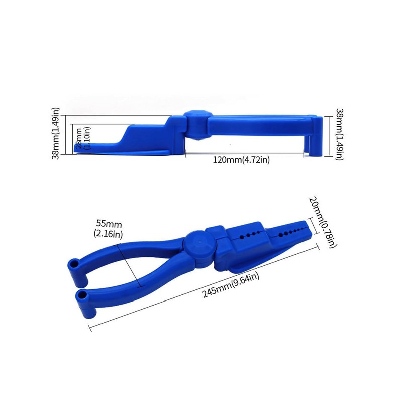 Safety Nail Holder Pliers, 24.5 cm Length, Blue Plastic Construction,