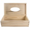 WooDeeDoo Rectangular Wooden Tissue Box Holder with Hinged Lid -