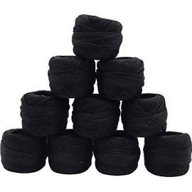 Darning Yarn 10 x 20 m - Choice of Colours - Darning Twist for Repairing Tetiles - Yarn for Crafts 100% Cotton (2 Black)