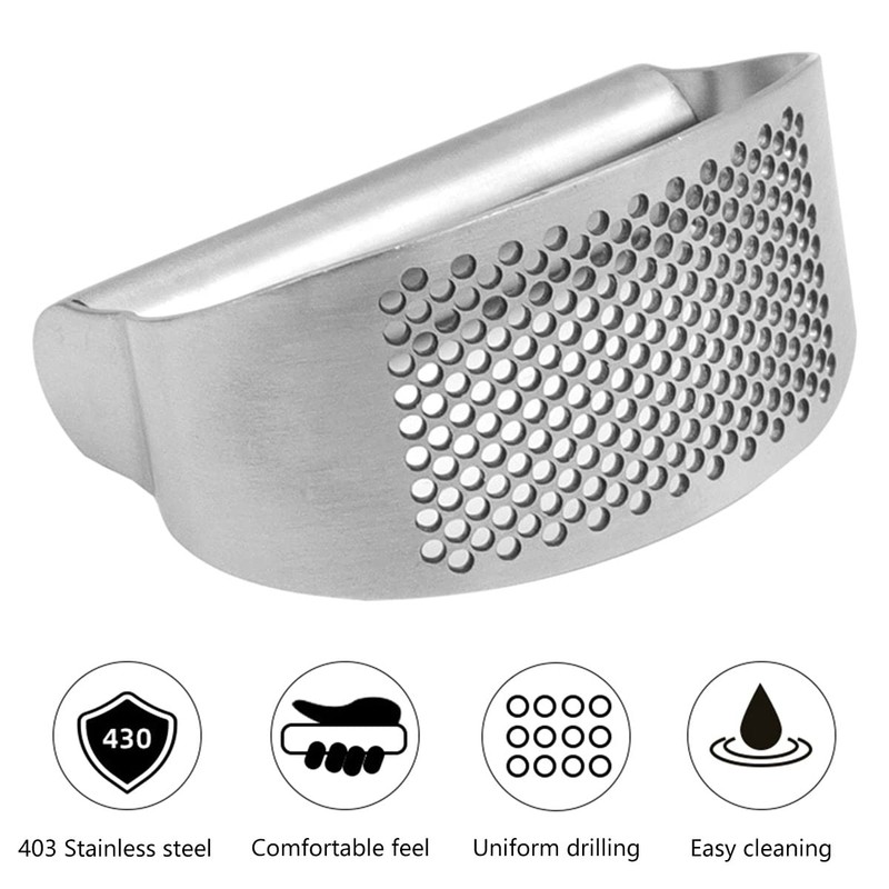 430 Stainless Steel Garlic Press, Garlic Crusher, Garlic Cutter, Garlic