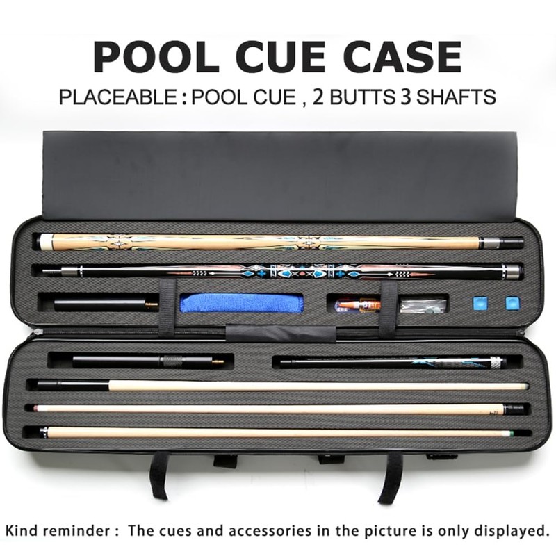 MangoRun ABS Material Hard Pool Cue Case 2x3 for 1/2