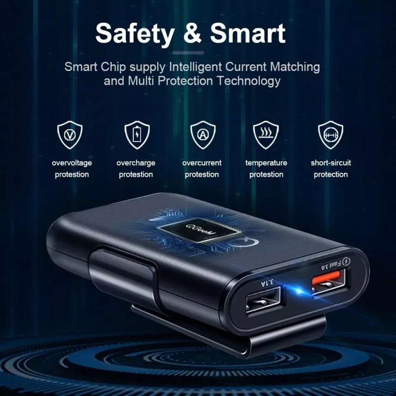 THE9SHOP Combo Cargador Para Auto 3.1a 2+2usb Ampliar Cable V8
