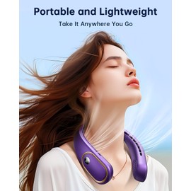 VETIFINAL Neck Fan Rechargeable - 5000mAh Portable Neck Fan with Digital Display, 4 Speeds 75% Stronger Cooling, Hands-Free Personal Fan for Women/Men/Kids, Type-C Fast Charge, Gift-Ready Packaging