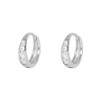 Small Sleeper Hoop Earrings Cubic Zirconia Sterling Silver S925 for