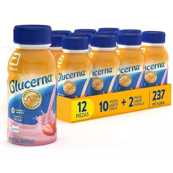 Glucerna 12 Pack Tratamiento Diabetes (10 Fresa Y 2vainilla)