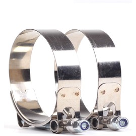 2PCS 35mm-40mm Stainless Steel T-Bolt Clamps Turbo Intake Intercooler Clamp for 1-1/8" or 28mm Inner Diameter Silicone Hose