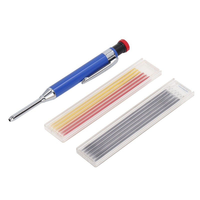 Mechanical Carpenter Pencil Set 12 Refill Heavy Duty Long Nose