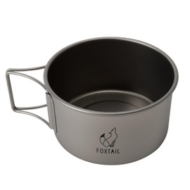 FOXTAIL Titanium Deep Shell Cup, 15.7 fl oz (450 ml), Mini Cooker, Rocky Cup, Ball Pot, Pot, Lightweight, Durable