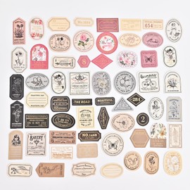 Valtiner 120Pcs Vintage Scrapbook Stickers, Junk Journal Supplies, Stamping Sticker Set, Aesthetic Paper for Scrapbooking, Journaling (Grey & Red & Khaki)