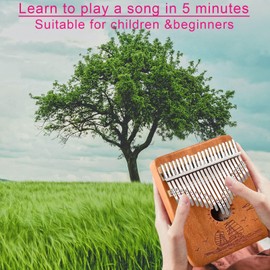 Finger Piano Kalimba 21 Keys, Calimba, Kalimba 21 Key with Tuning Hammer and Instructions, Sail Away Thumb Piano for Adults and Beginners(Brown)