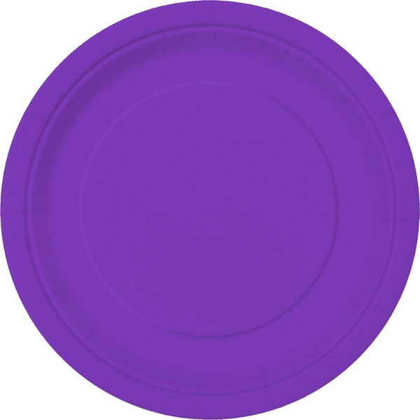 Unique party tableware Neon Purple Dinner Plates, 16ct, 9"
