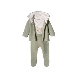 Vertbaudet 3 Piece Foam Dot Baby Set, Aqua Green