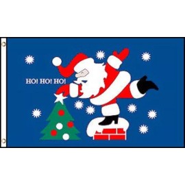 Trade Winds 3x5 Rooftop Santa Ho Ho Ho Flag Holiday Decoration Christmas Banner Party