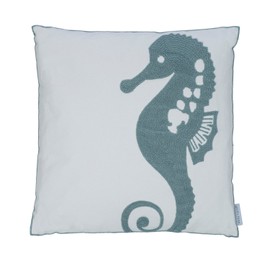 Levtex Home Blue Maui Seahorse Towel Stitch Pillow