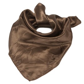 Whakano Plain Silk Scarf Women's 50 x 50 cm, Elegant Silk Scarf, Headscarf, Bandana, Square Scarf, Small Soft Square Silk Scarf, Wrist Strap, Headbands, Gift for Women, brown