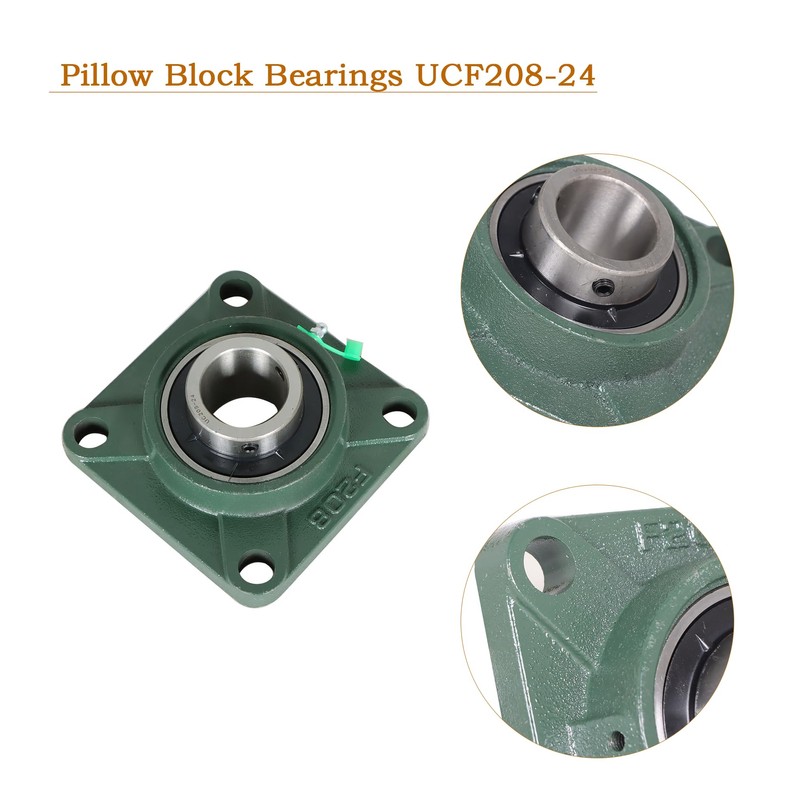 kimllier 2Pcs UCF208-24 1-1/2 Inch Bore Bearings Iron & Steel