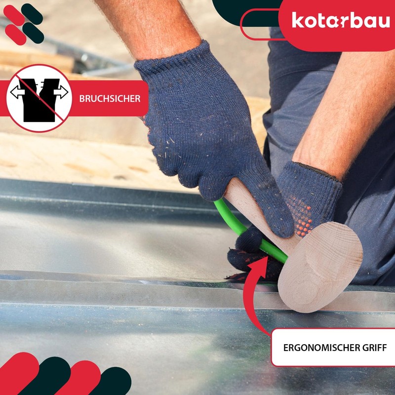 KOTARBAU® Wooden Hammer Diameter 65 mm for Carpenters Sheet Metal