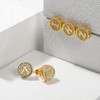 Trendsmax V Initial Letter Stud Earrings Personal Gift for Women