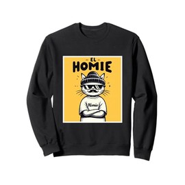 LIL HOMIE Cute Cholo Cat Chicano Art West Coast Hip Hop Prem Sweatshirt