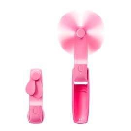 Red by Kiss 2-in-1 Rechargeable Pocket Fan – Mini USB-C Handheld, 3 Speeds, Foldable Travel, 4H Runtime (Pink)