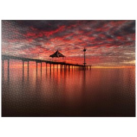 MyPuzzle Sunset at Brighton Jetty, South Australia - Premium 1000 Piece Jigsaw Puzzle for Adults