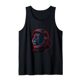 Tiger in Astronaut Helmet Digital Art Tank Top