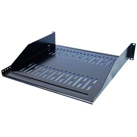 RAISING ELECTRONICS 19inch Vented Steel 2 Space 2U Rack Mount Cantilever Network Shelf 16' Deep