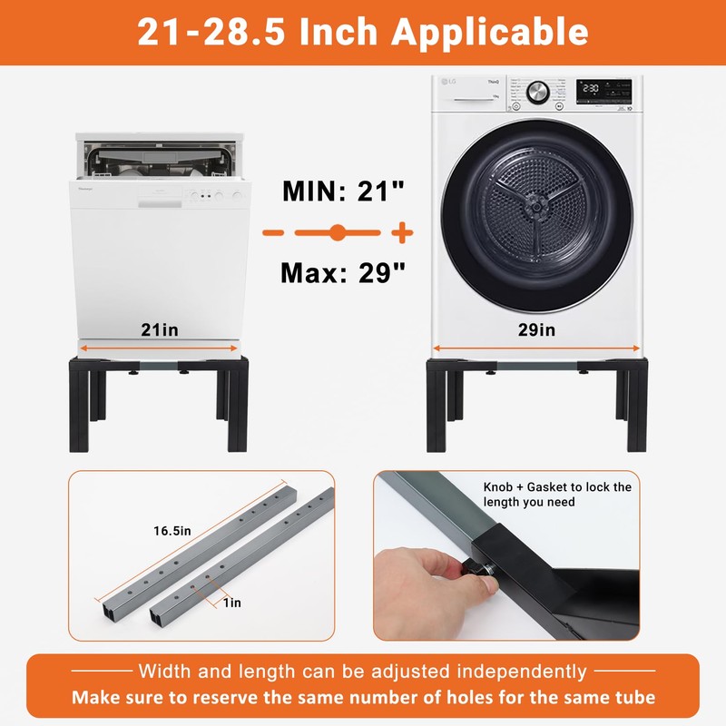 Nefish Steel Laundry Pedestal Height 12" Heavy Duty Washing Machine