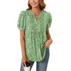 Anyally Womens Plus Size Summer Dressy Casual Blouse Puff Short
